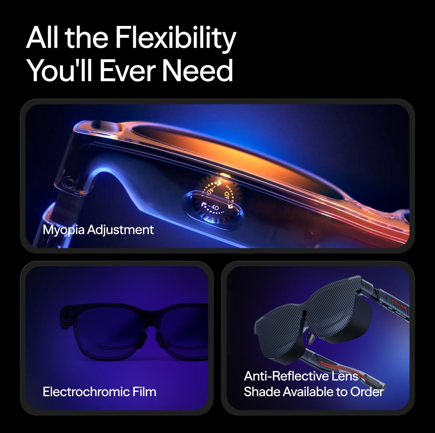 VITURE Luma Pro XR/AR Glasses,152” 1200p Ultra Sharp Display,1000 Nits, 52° FOV, Dimming Adjustments, for iPhone 17/16/15, Android, Mac, PC, Steam Deck, First-Ever XR Experience for Switch 2 - Regular