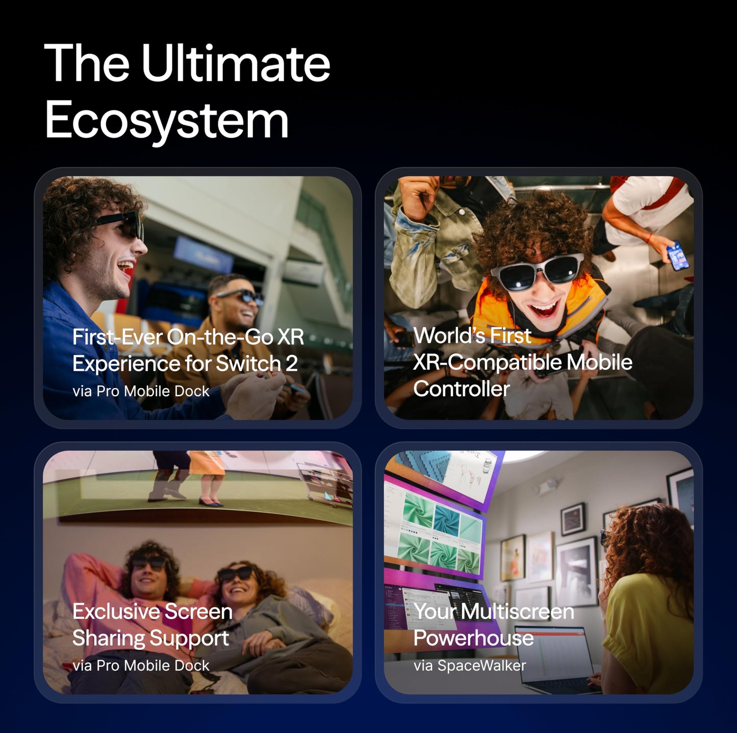 VITURE Luma Pro XR/AR Glasses,152” 1200p Ultra Sharp Display,1000 Nits, 52° FOV, Dimming Adjustments, for iPhone 17/16/15, Android, Mac, PC, Steam Deck, First-Ever XR Experience for Switch 2 - Regular